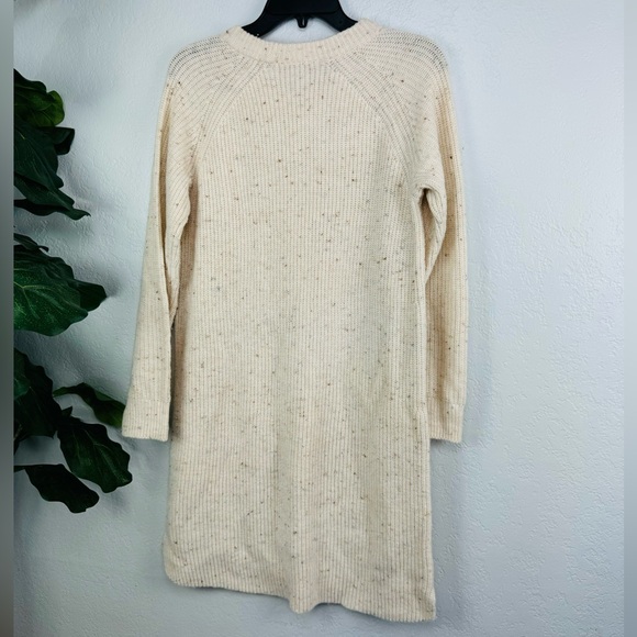 Madewell Cream Curved Hem Ribbed Knit Sweater Dress Size Small - Picture 5 of 7